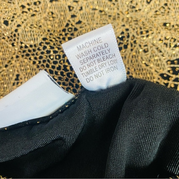 Market By Chico’s Black W/ Metallic Gold Lace Maxi Skirt Size 16 - Picture 5 of 5